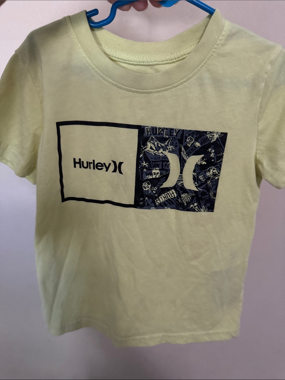 Hurley Lime Green Graphic Logo Short Sleeve Tee 4-5